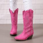 Tall Boots New Autumn/Winter Collection: Plus-Size Long Boots (Export Style) — Amazon European & American Women's Mid-Calf Leather Boots with Rhinestone Accents