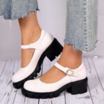 Sandals 2026 Summer New Arrivals: Stylish Western-Style Women's Fashion Flats—Plus Size, Block Heel, Round Toe, Buckle Closure