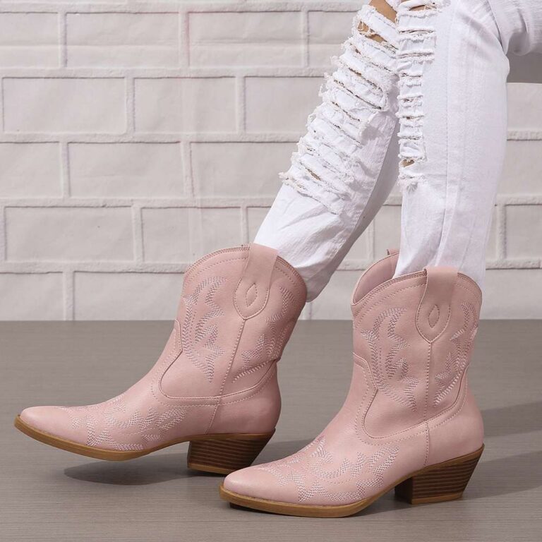 Ankle Boots New Autumn/Winter Arrivals: In-Stock Plus-Size Embroidered Ankle Boots for Women — Western-Style Leather Footwear for WISH & Amazon