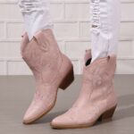 Ankle Boots New Autumn/Winter Arrivals: In-Stock Plus-Size Embroidered Ankle Boots for Women — Western-Style Leather Footwear for WISH & Amazon