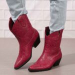 Ankle Boots New Autumn/Winter Arrivals: In-Stock Plus-Size Embroidered Ankle Boots for Women — Western-Style Leather Footwear for WISH & Amazon