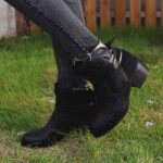 Boots Autumn/Winter Women's Shoes, Plus Sizes 35-43, with Back Straps and Chunky Heels, for Amazon, Shopee, Independent Websites, and European/American Exports