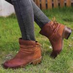 Boots Autumn/Winter Women's Shoes, Plus Sizes 35-43, with Back Straps and Chunky Heels, for Amazon, Shopee, Independent Websites, and European/American Exports