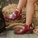 Ankle Boots 2026 New Arrivals: Women's Embroidered Ankle Boots — Retro-Style Ethnic Western Boots with Block Heels | Stylish, Versatile Footwear