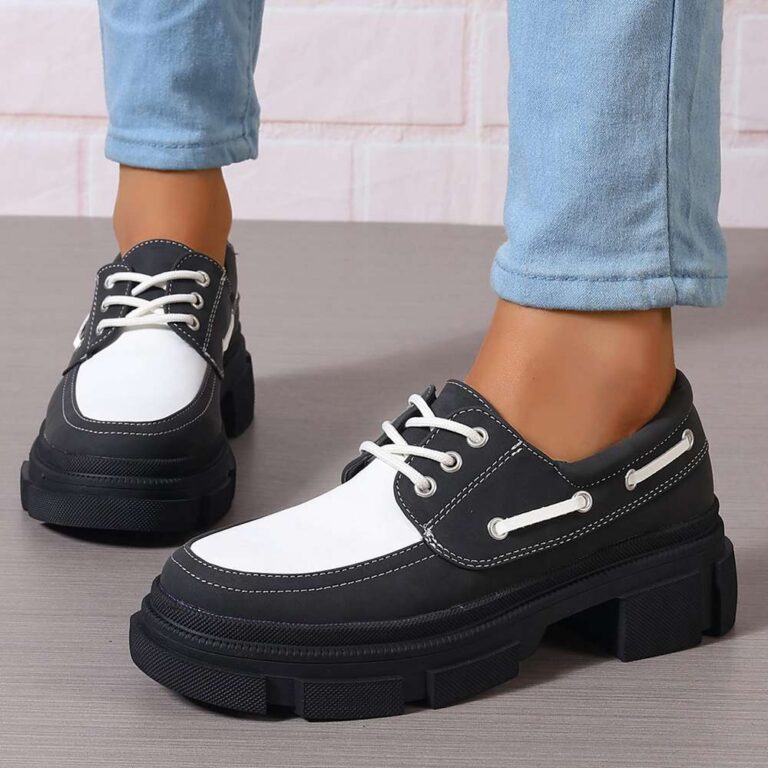 Loafers 2026 Spring New Arrivals: Plus-Size Lace-Up Loafers — Western-Style Women's Fashion Flats (WISH & Amazon Export)