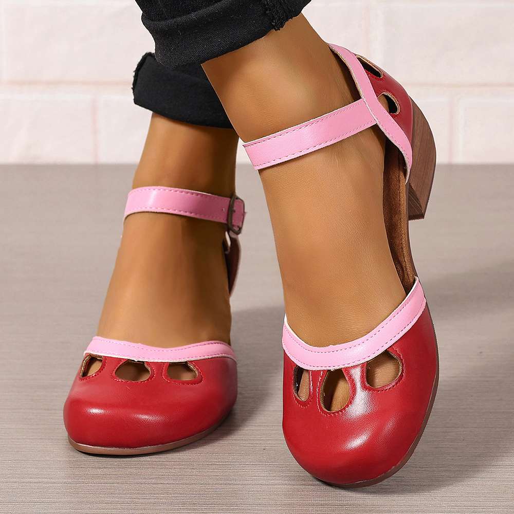 Sandals 2026 Amazon New Arrival Independent Website European and American Foreign Trade Plus Size High-Heeled Buckle Women's Sandals (Sizes 36-43)