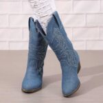 Tall Boots New Autumn/Winter Collection: Plus-Size Long Boots (Export Style) — Amazon European & American Women's Mid-Calf Leather Boots with Rhinestone Accents
