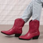 Ankle Boots New Autumn/Winter Arrivals: In-Stock Plus-Size Embroidered Ankle Boots for Women — Western-Style Leather Footwear for WISH & Amazon