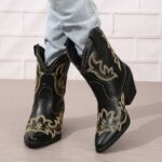 Ankle Boots New Autumn/Winter Arrivals: In-Stock Plus-Size Embroidered Ankle Boots for Women — Western-Style Leather Footwear for WISH & Amazon