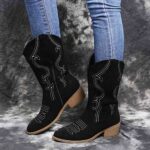 Tall Boots New Autumn/Winter Collection: Plus-Size, Low-Heel, Mid-Calf Boots (European/American Style)